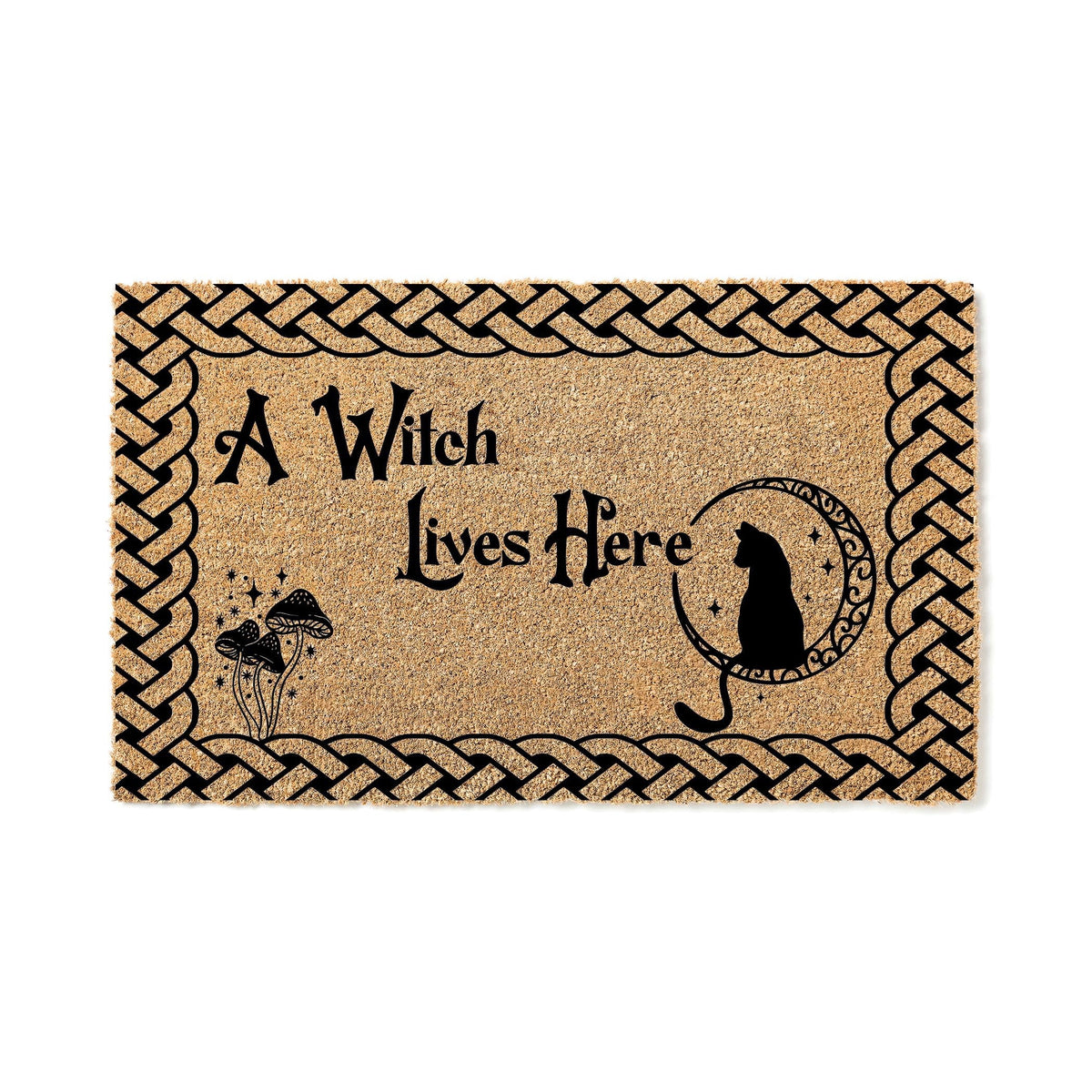 Doormat A Witch Lives Here Halloween Fall Decor Funny Outside Welc (18" x 30") #5139
