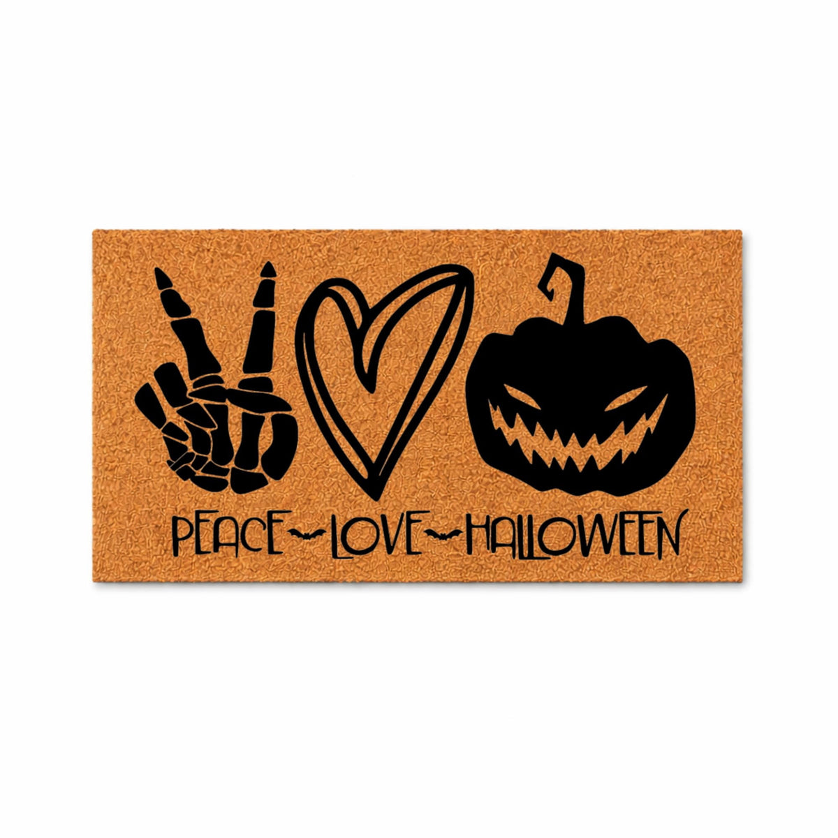 Halloween Doormat - Peace Love Halloween Welcome Door Mat (18" x 30")