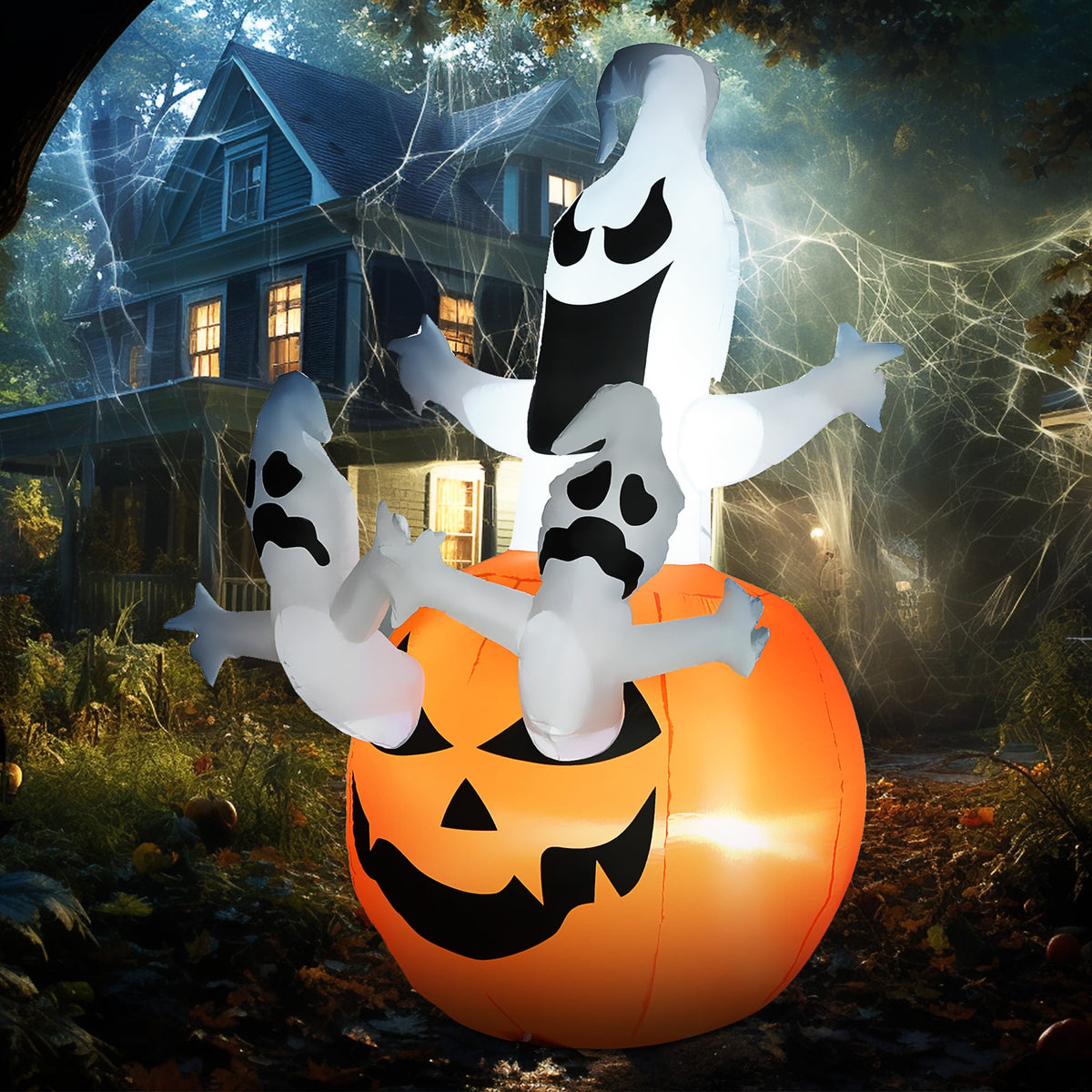 6ft Halloween Inflatable Reaper Motorcycle Outdoor Yard Decorations