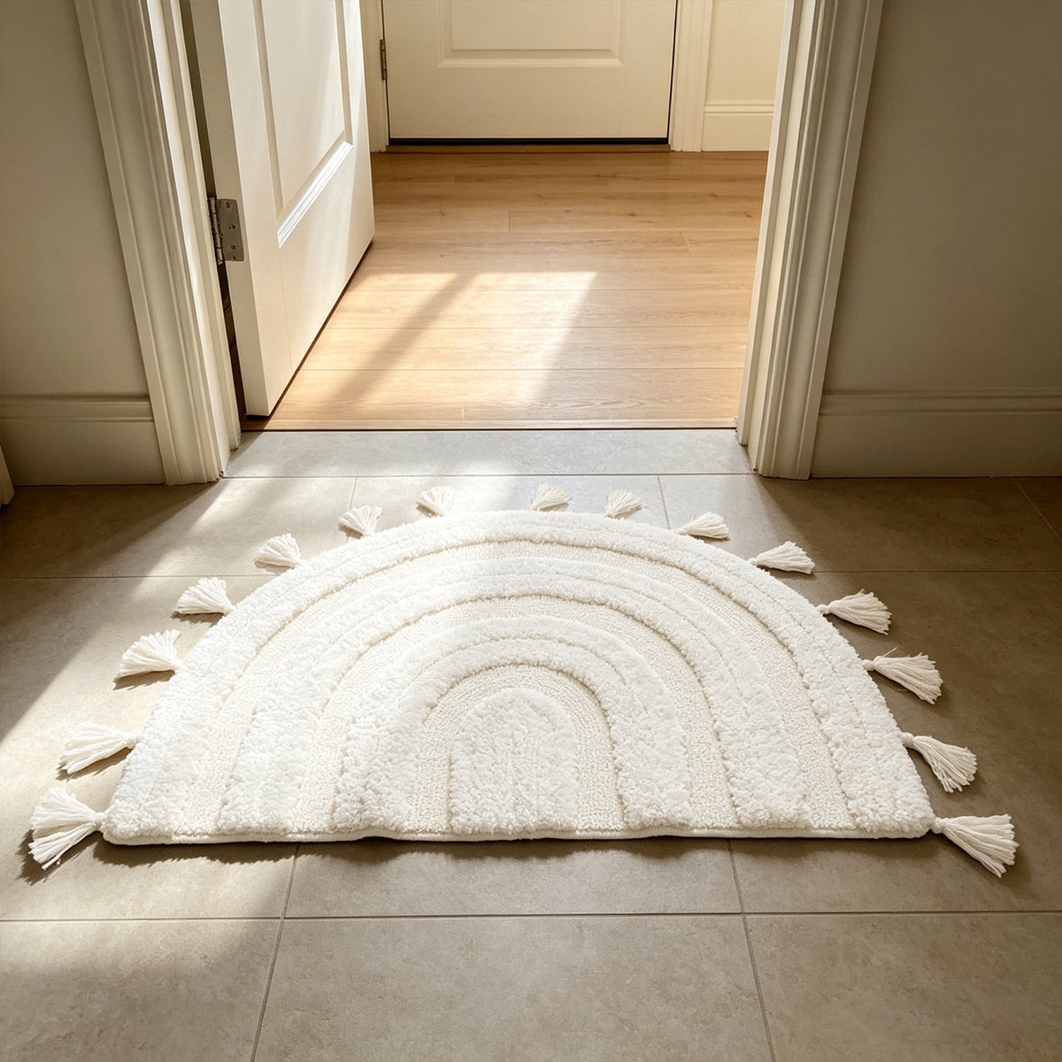 Halloween Ghost Door Mat, Cute Welcome Mat for Front Door Porch Entryway Haunted Outdoor Decor Spooky Decorative Entrance Doormat Non Slip Halloween Rug, 16" x 24"