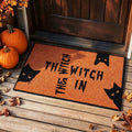 Halloween Black Cat Doormat Outdoor 23x15 Inch, Funny Welcome Mat | Non-Slip PVC Backing, No-bleed Stays Vibrant in Covered Outdoor Areas