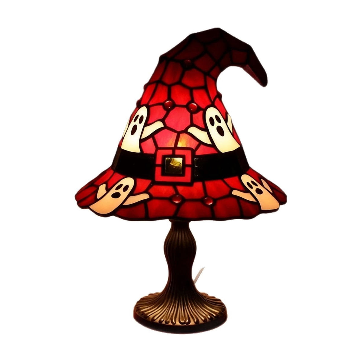 Halloween Decor Witch Hat Lamp, LED Halloween Night Light, Halloween Decorations Indoor, Witchy Decor for Shelf Mantel Table, Gothic Home Decoration