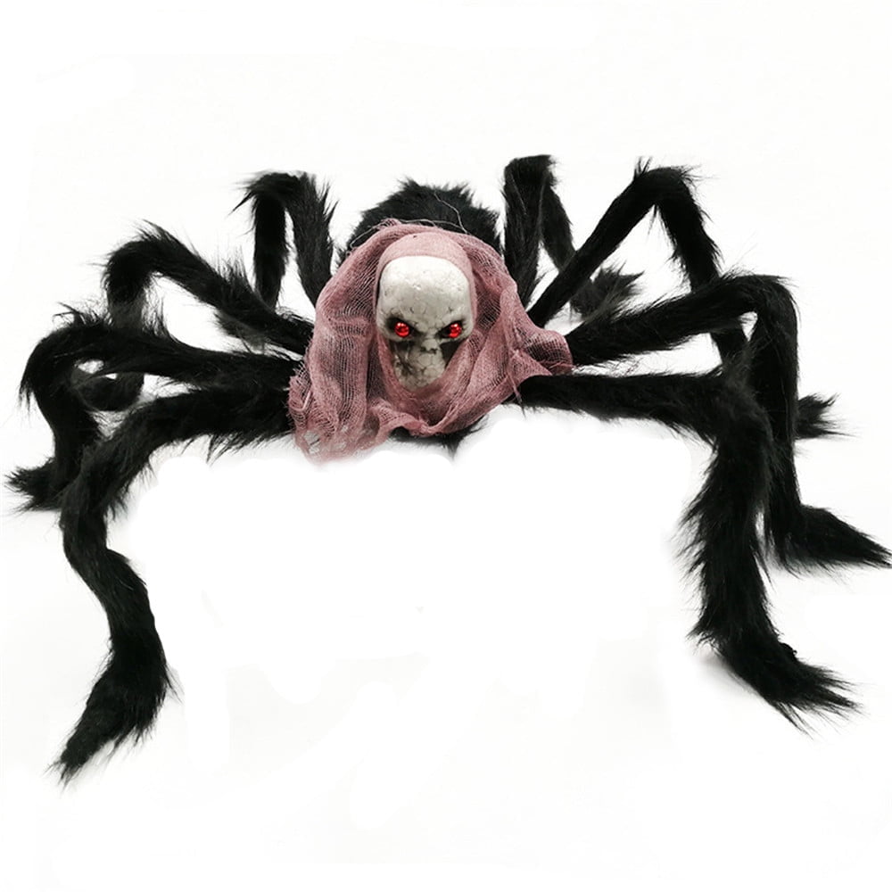 Halloween Decorations Clearance! 30" Super Scary Spider with Skeleton Decor, Halloween Props, Haunted House Party Decor for Yard Indoor Outdoor Classroom - Black