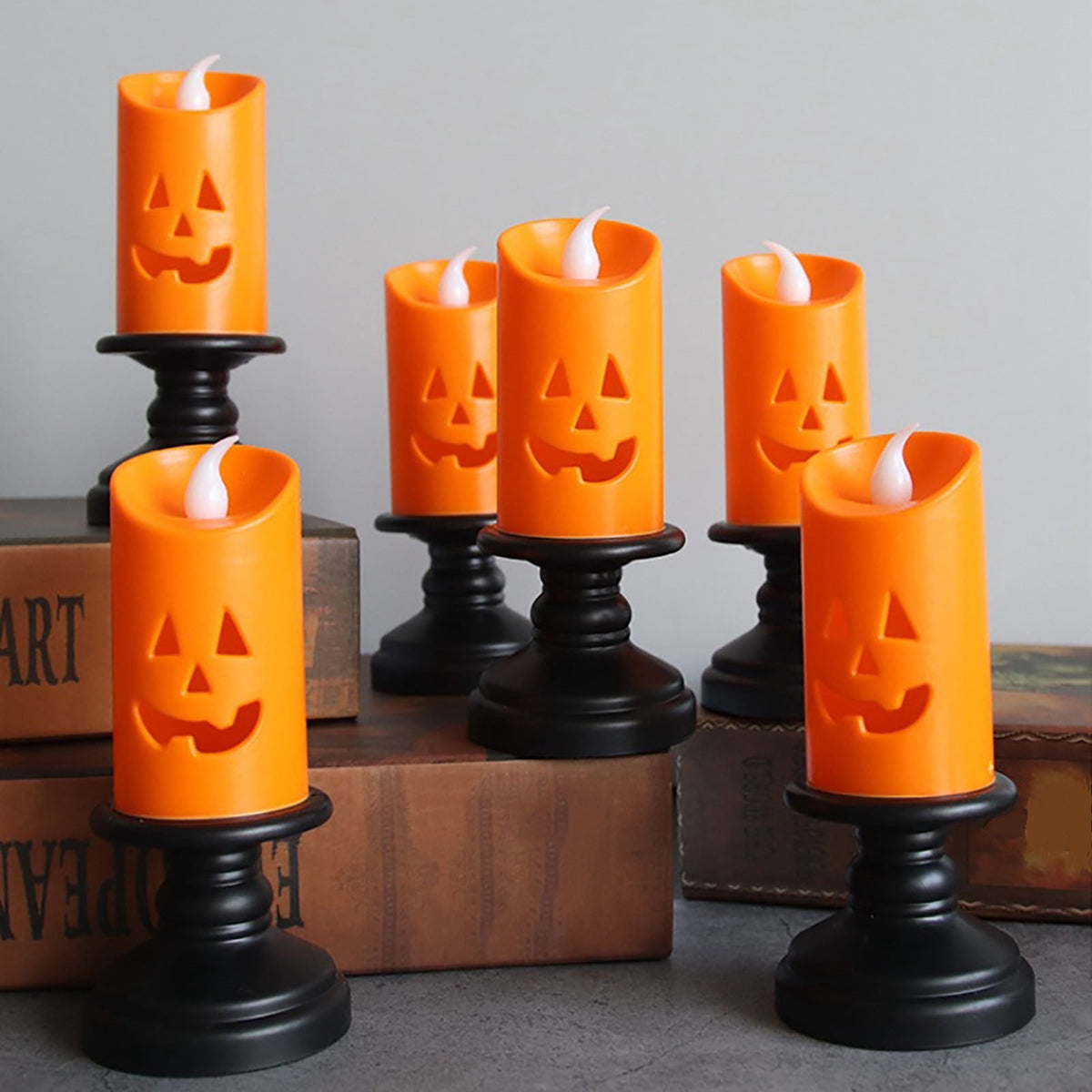 Halloween Decorations LED Candle Lights,Pumpkin Lantern, Halloween Indoor Decor, Halloween Table Decoration Ornament for Home Room Party