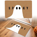 Halloween Door Mat Outdoor Ghost Welcome Doormats for Front Door 24 x 16 Inch, Non Ghost Coir Floor Mat Black White Stripe Halloween Rug for Entryway Front Porch, Floor Mats and Doormats