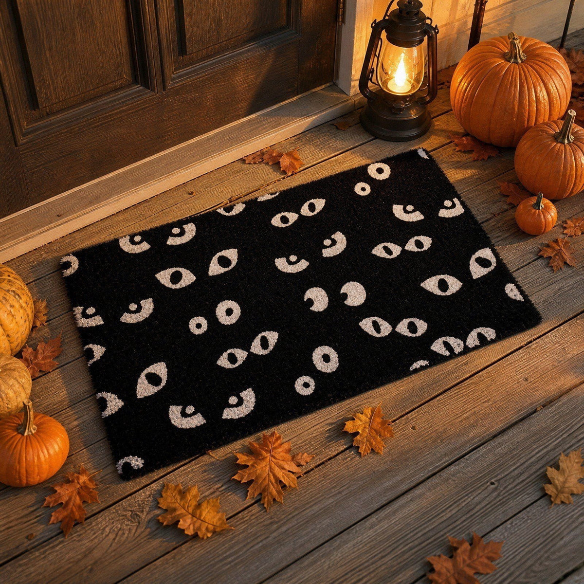 Halloween Ghost Door Mat, Cute Welcome Mat for Front Door Porch Entryway Haunted Outdoor Decor Spooky Decorative Entrance Doormat Non Slip Halloween Rug, 16" x 24"