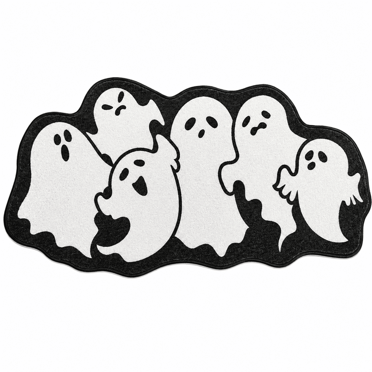 Halloween Ghost Cluster Shaped Welcome Doormat, Cute Ghost Floormat Non Slip Rubber Backing for Halloween Front Porch Entryway Room Decor,40x60cm