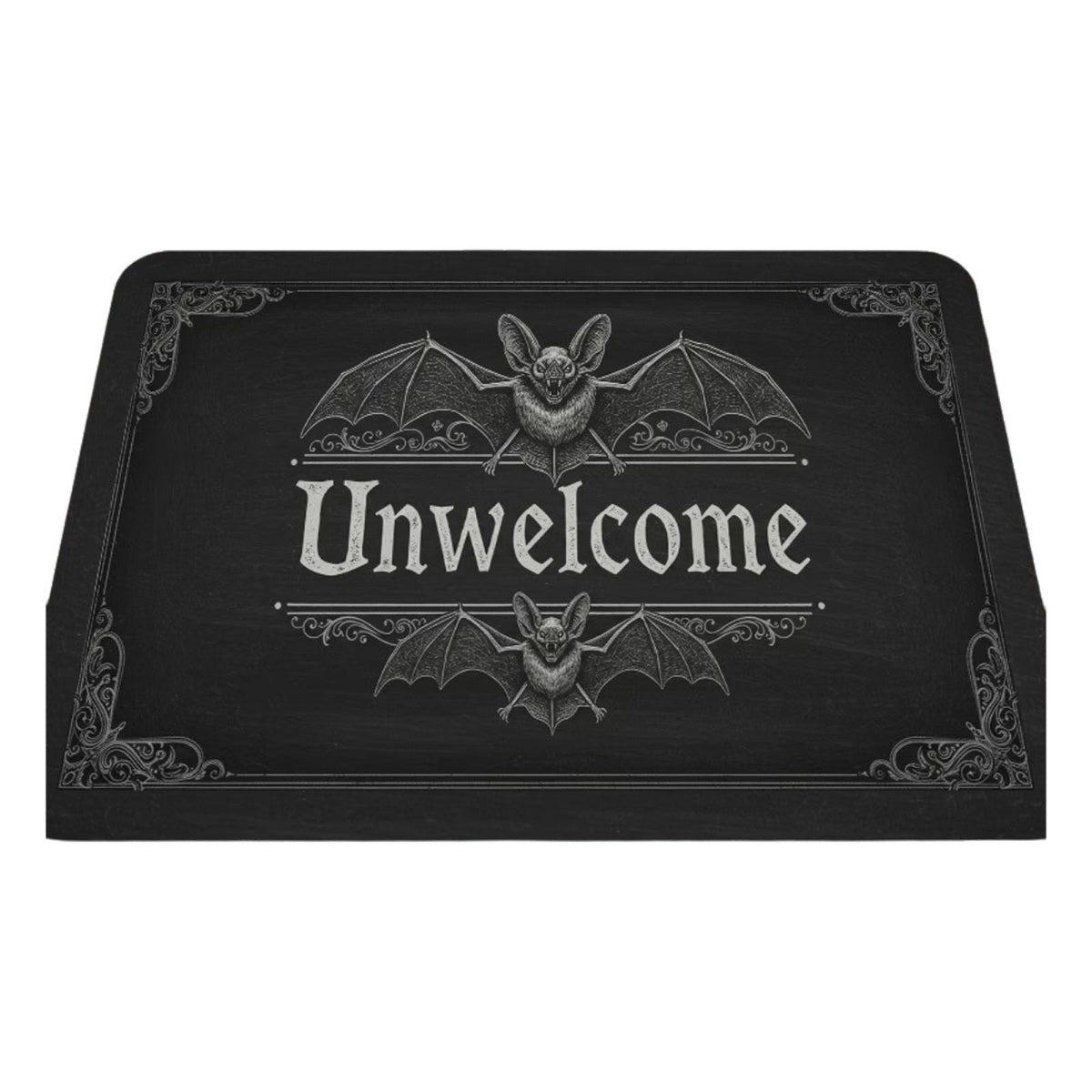 Halloween Heart Print Doormat 60x40cm, Black Orange Spooky Entry Mat for Front Door, Non-Slip Indoor Outdoor Rug