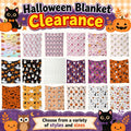 Halloween blanket,Halloween Print Throw Blanket Flannel Soft Cozy Decorative Nap Blanket with Ghost Pumpkin Skull for Office Bedroom Sofa Camping Travel(100x150cm/39x59 Inch),Black