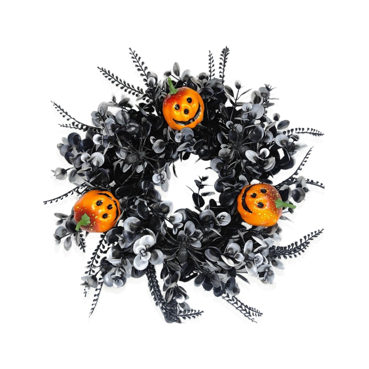 Hotyverty Halloween Wreath for Front Door, 13.77 Inch, Skull With Black Bow Wreath Halloween Decorations For Covered Outdoor Door & Farmhouse Gothic Home Ornament