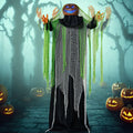 Joyfy Halloween Decorations Outdoor, 72"(6ft) Light Up Animated Scary Decorations Pumpkin Ghost with Sound Activation,Animatronics Pumpkin Decorations for Haunted House Prop Yard Decor
