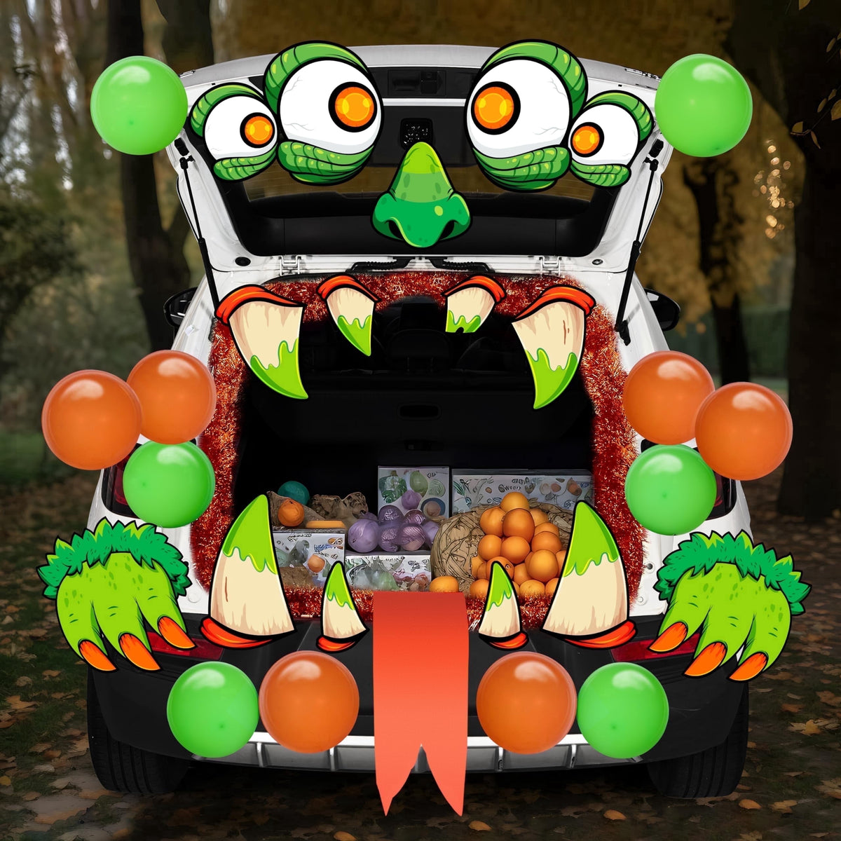 Joyfy Halloween Trunk or Treat Car Decorations Kit,Halloween Car Decorations Car Archway with Happy Halloween Theme