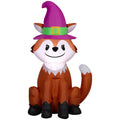 Fox with Witch Hat Airblown Yard Inflatable, Multicolor, 4', Halloween by Way To Celebrate