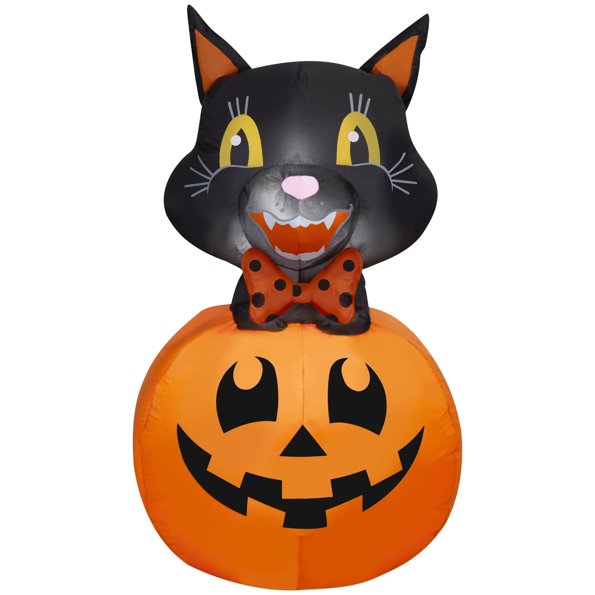 Vintage Cat in Jack-o'-Lantern Airblown Yard Inflatable, Multicolor, 3.5', Halloween by Way To Celebrate