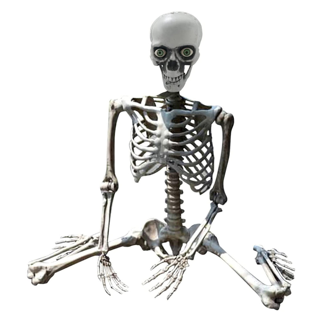 Life-Size Posable Halloween Skeleton - Realistic Human Skeleton with Movable Joints for Indoor/Outdoor Haunted House & Party Decor