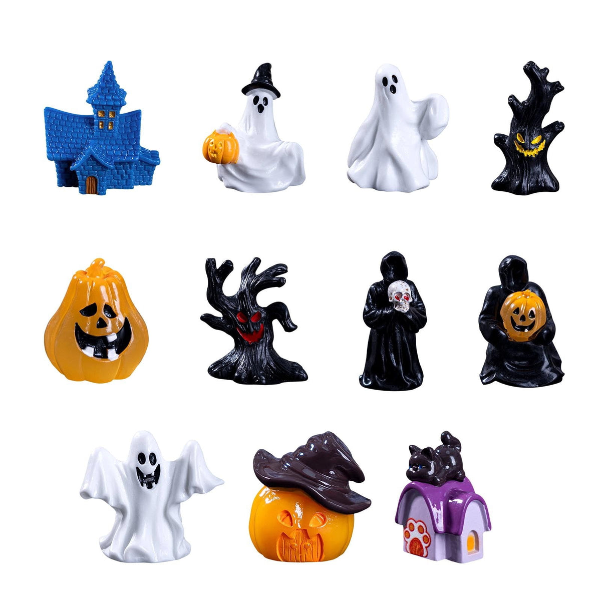 PEIBang Halloween Miniature Ghost Figurine 3.15 in Scary Resin Decor for Tabletop Shelf Display with Realistic Textures Dark-Tone Halloween Decoration