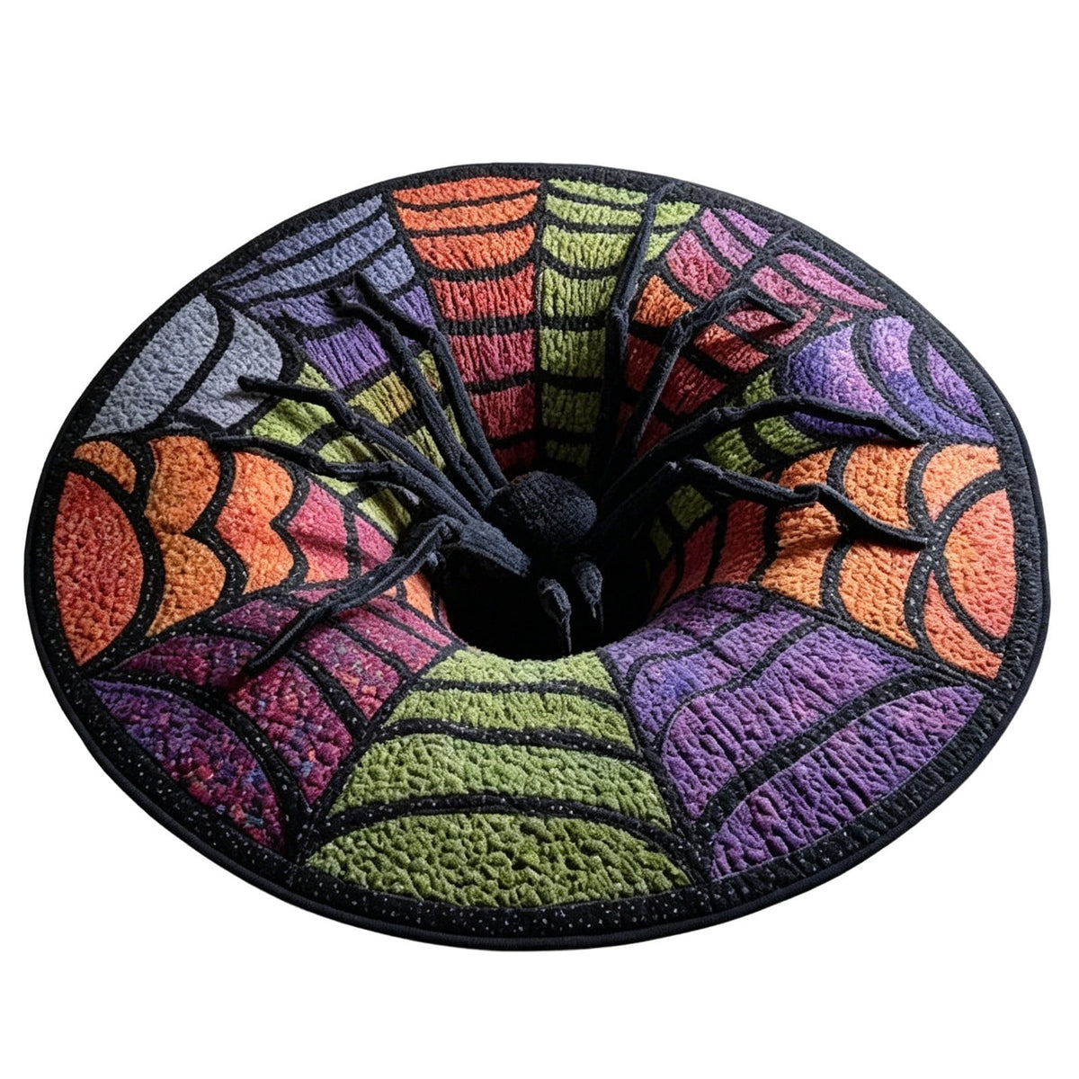 3D Optical Illusion Halloween Round Rug – Spooky Ghost Pumpkin Design, Non Slip Rubber Backing Doormat for Entryway Bedroom, Machine Washable Floor Mat Home Decor