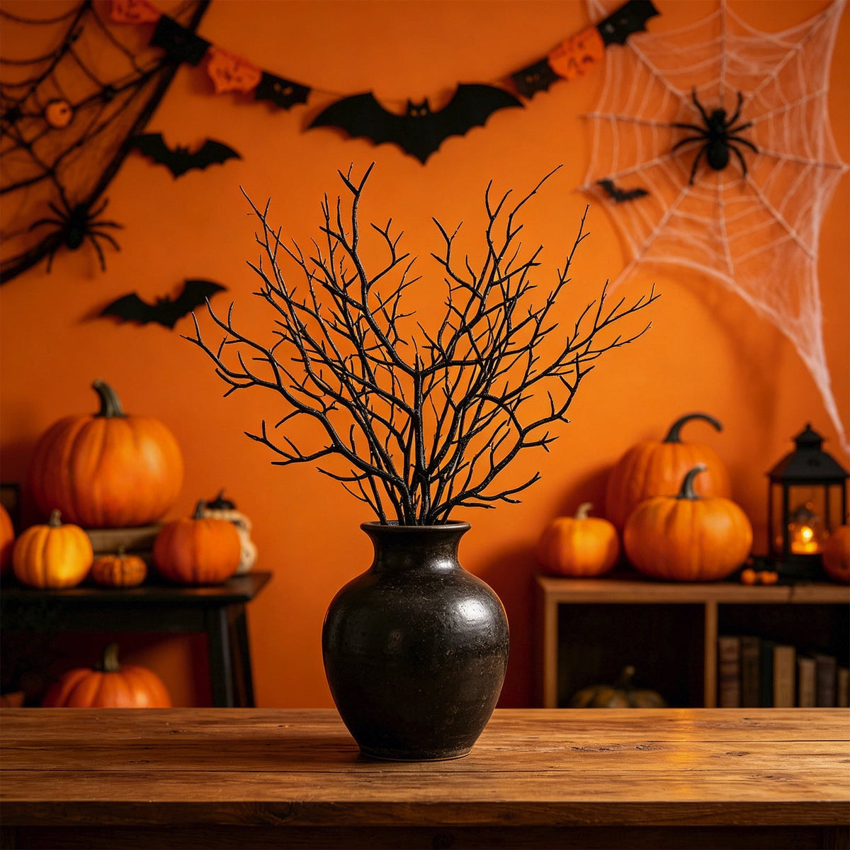 SCNOR 72 Inch Halloween Felt Garland with Ghost Pumpkin Witch Hat Spider Broom, Hanging Decor for Fireplace Mantel Wall