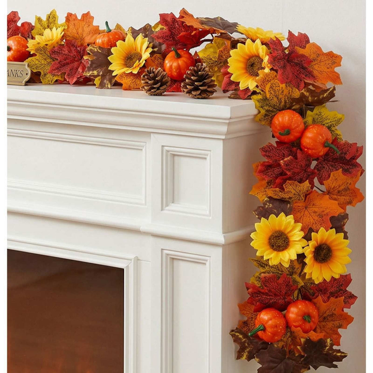 SCNOR 72 Inch Halloween Felt Garland with Ghost Pumpkin Witch Hat Spider Broom, Hanging Decor for Fireplace Mantel Wall