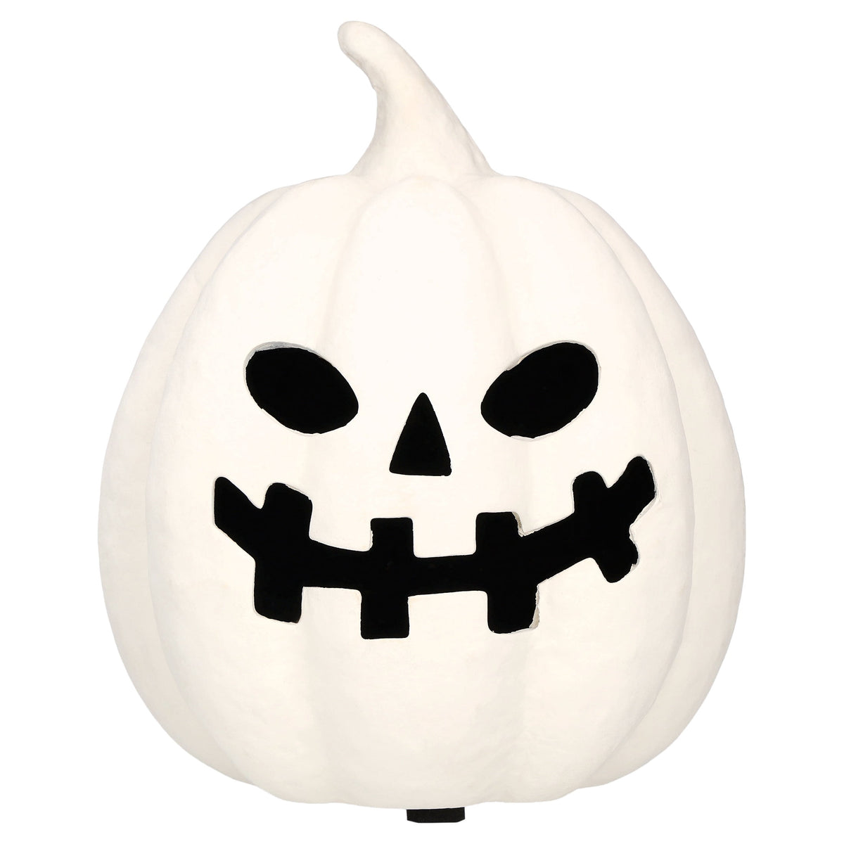 Paper Mache Jack-o'-Lantern Decoration, Black, 8.3", Halloween by Way To Celebrate