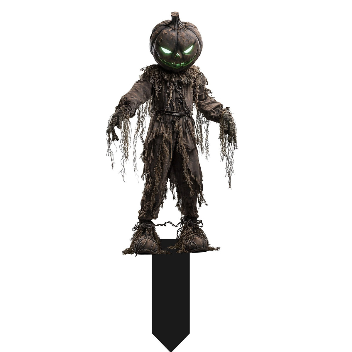 Pumpkin Head Scarecrow Zombie Halloween Decorations, Scary Outdoor Yard Lawn Graveyard Decor, Spooky Haunted House Themed 2D Yard Stake, 1 Pack