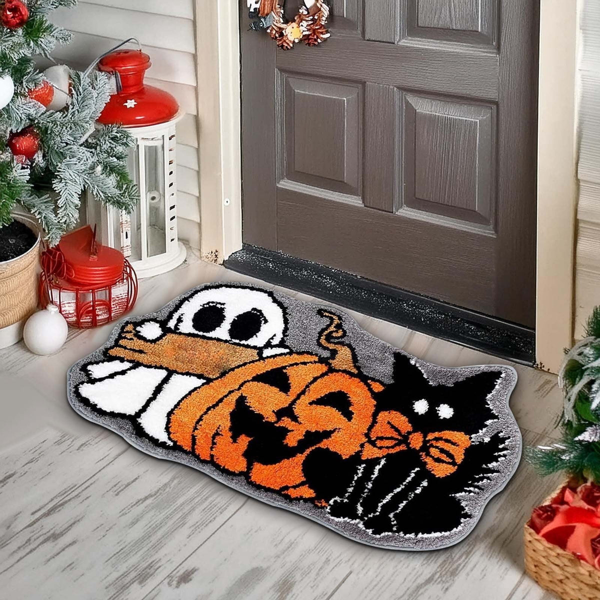 Tupukom Under 5 Dollars Christmas Welcome Doormat Front Door Mat Indoor Outdoor Entrance Floor Mats Non-Slip Washable Christmas Home Decor 16" x 24" Inch