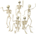 XZKING 5 Pack Halloween Skeleton Decorations, 16" Full Body Plastic Mini Little Skeleton Posable Joints Poseable Skeleton for Skeleton Halloween Party Hanging Decoration