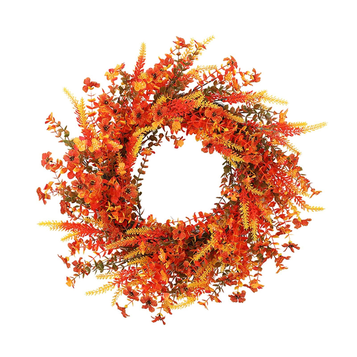 YIKA Halloween Decoration Fall Peony And Pumpkin Wreath Colorful Decorative Garland Home Decoration And Ornaments Suitable For Decoration In Multiple Scenarios F3Halloween Yard Decor