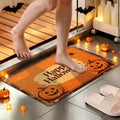 YIMEIS Halloween Orange Pumpkin Lantern Soft Non-slip 1Pc Flannel Mat and Kitchen Rugs,16''x24'',for Bathroom Entryway Bedroom