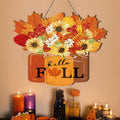 Ympuoqn Fall Wreath For Front Door Fall Leaf Pumpkin Wreath - Thanksgiving Halloween Home Outdoor Indoor Window Wall Fall Decorations,Maple Leaf Sunflower Decorated