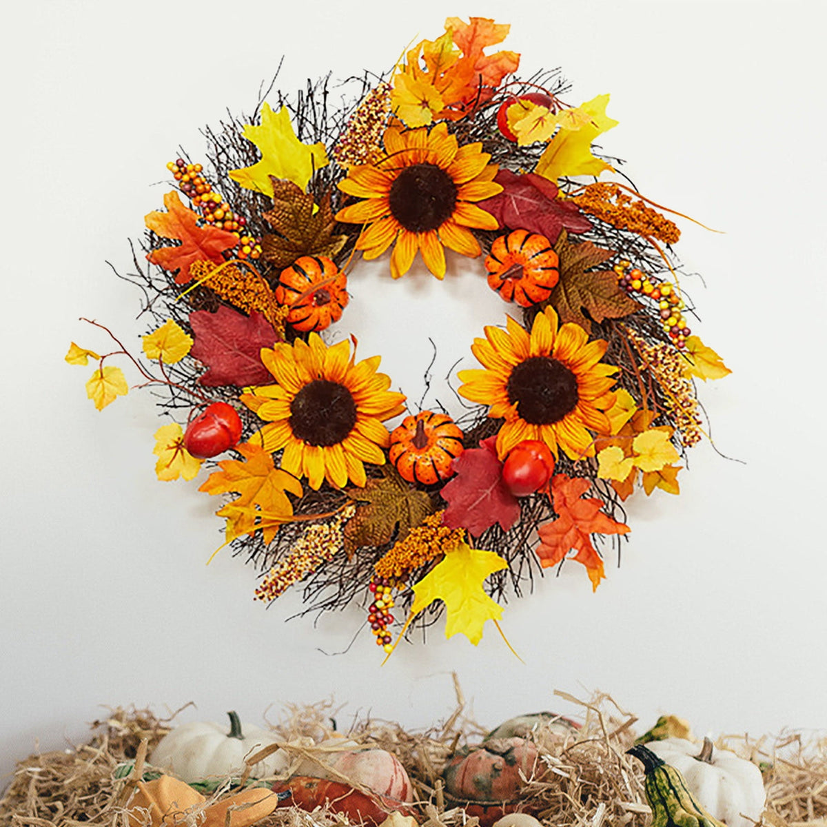 Fankiway Halloween Wreaths for front door, Halloween Black Flower Wreath Wall Door Hanging Festival Party Decor, Halloween Outdoor Wreath, Halloween Decorations