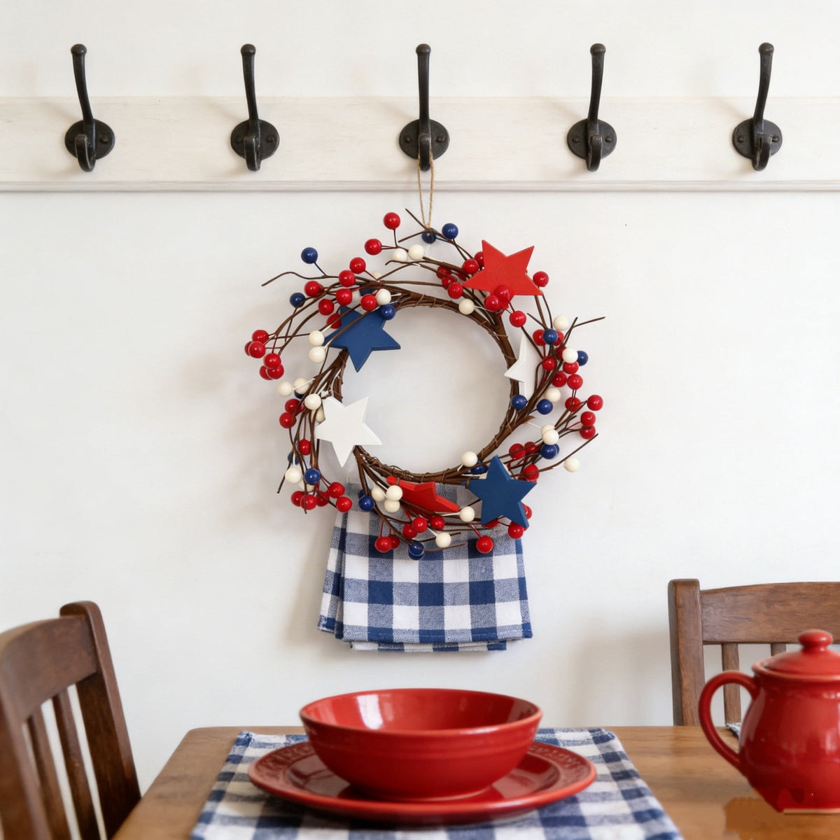 AZXY 4th of July Wreath,Patriotic Wreath,Independence Day Wreaths,Memorial Day Decorations