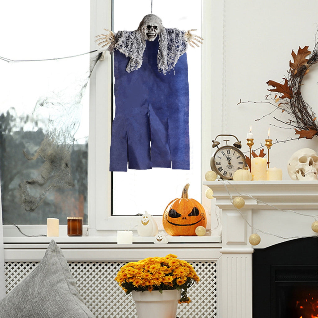 Wadada Halloween Hanging Grim Reapers, Halloween Skeleton Flying Ghosts for Halloween Outdoor Decoration, Haunted Haunted House Prop, Halloween Party Supplies Decor (17x13 Inch, With Suction Cups)