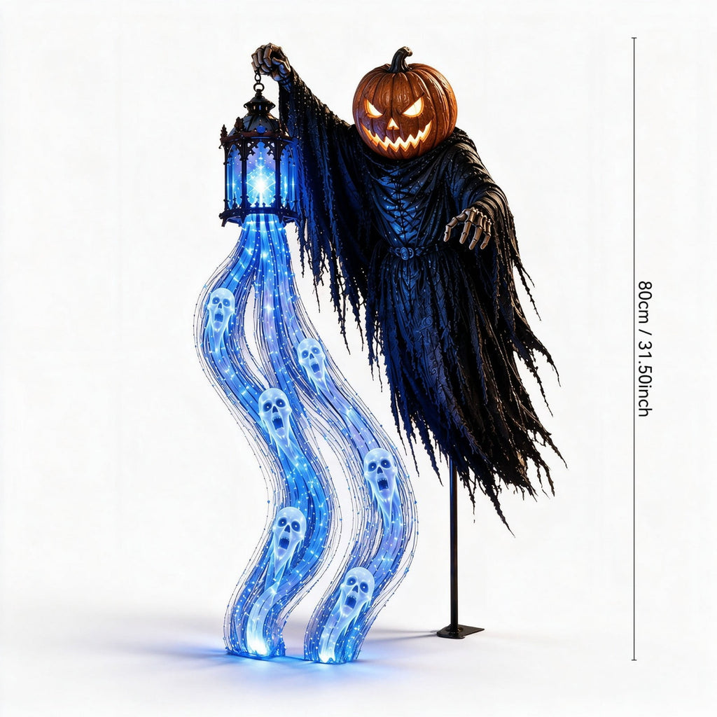 Solar Halloween Metal Moon Black Cat Garden Stake with LED Pumpkin Lantern, Light Up Star Bat Yard Decor Stake, Spooky Outdoor Lawn Pathway Halloween Decoration