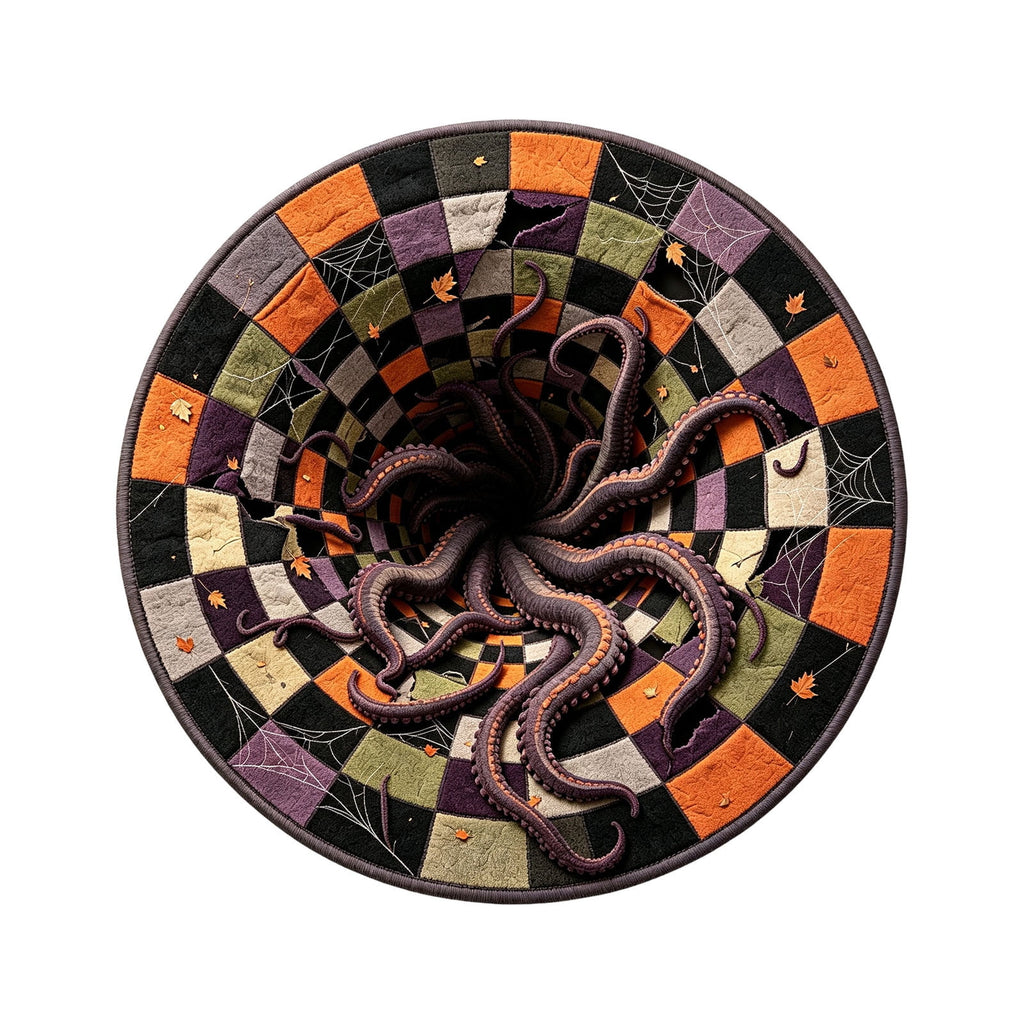 Win s Way 3D Illusion Round Halloween Rug Optical Illusion Doormat Non- Washable Entryway Decor Spooky Fall Front Door Mat for Party Decoration Available in 15.8/23.6/31.5 Inch
