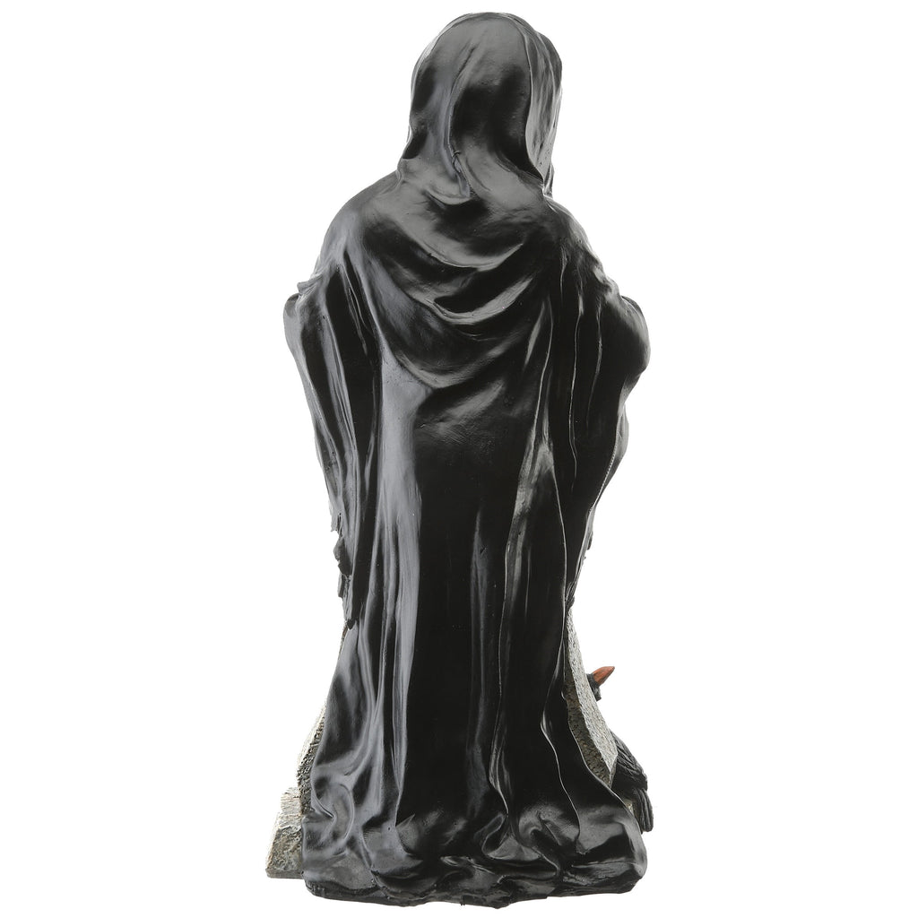 CC Christmas Decor 12" Black and Brown Tombstone with Skeleton Reaper Halloween Outdoor Decor
