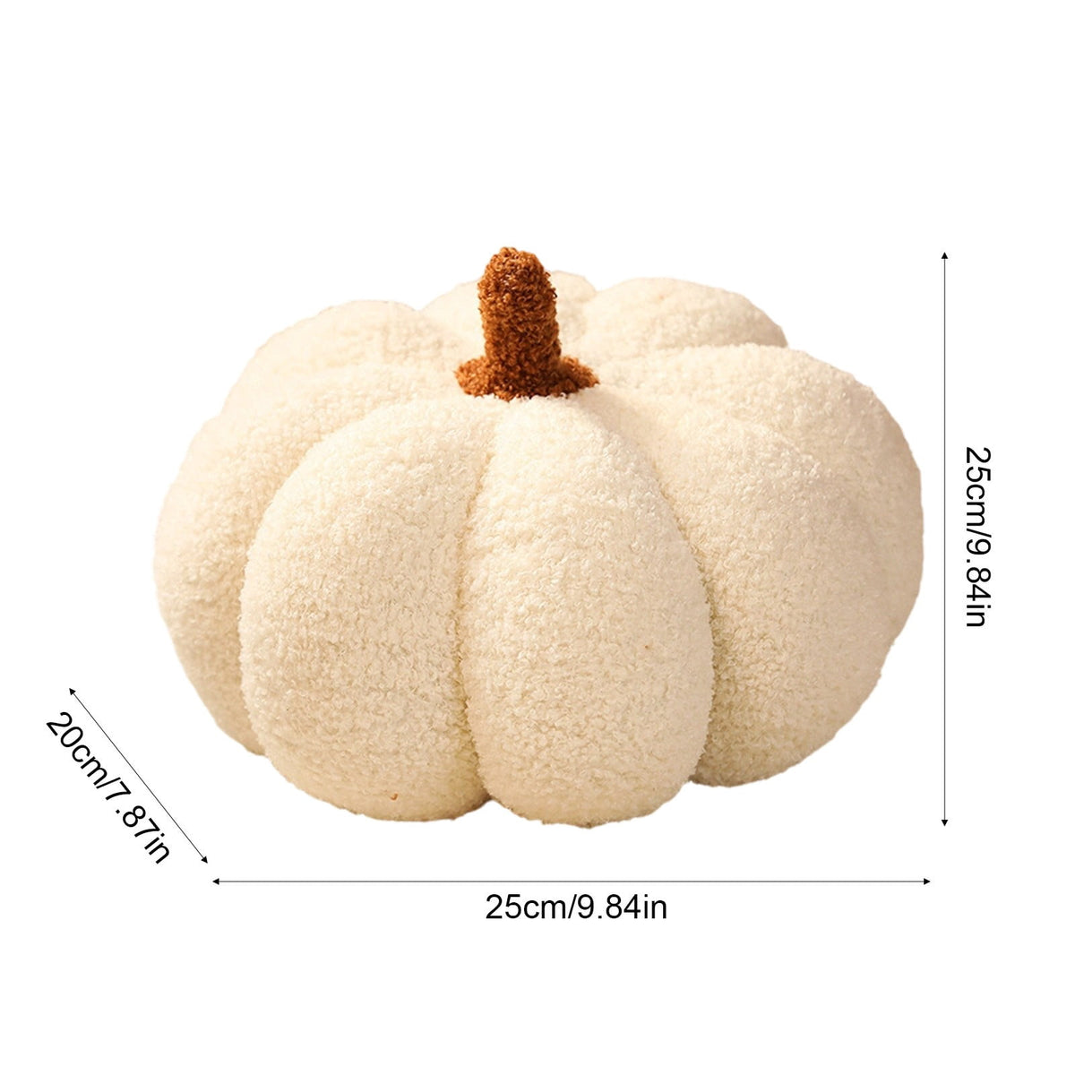 Yhmxh Soft Fluffy Pumpkin Throw Pillow, 3D Plush Sherpa Stuffed Pumpkin Cushion Decor, Cute Autumn Harvest Pumpkin Shaped Plush Toy for Sofa Couch Bed Farmhouse Thanksgiving Halloween Party Decor