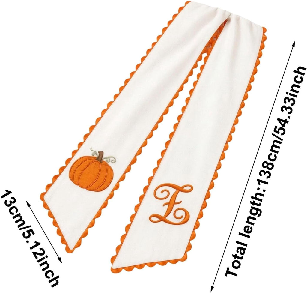 Halloween Pumpkin Wreath Sash Double-Sided Fall Door Ornament Thanksgiving Harvest Display 2-Pack