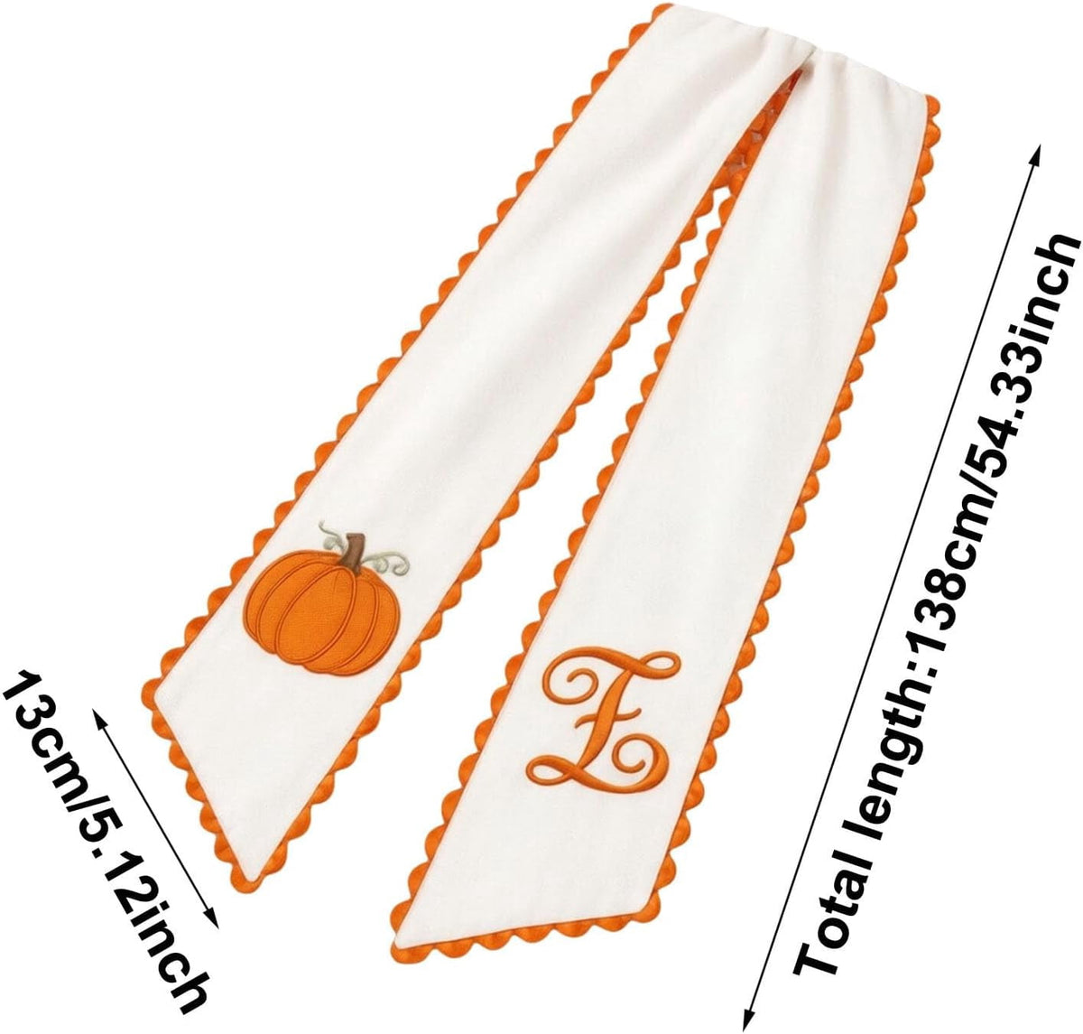 Halloween Pumpkin Wreath Sash Double-Sided Fall Door Ornament Thanksgiving Harvest Display 2-Pack