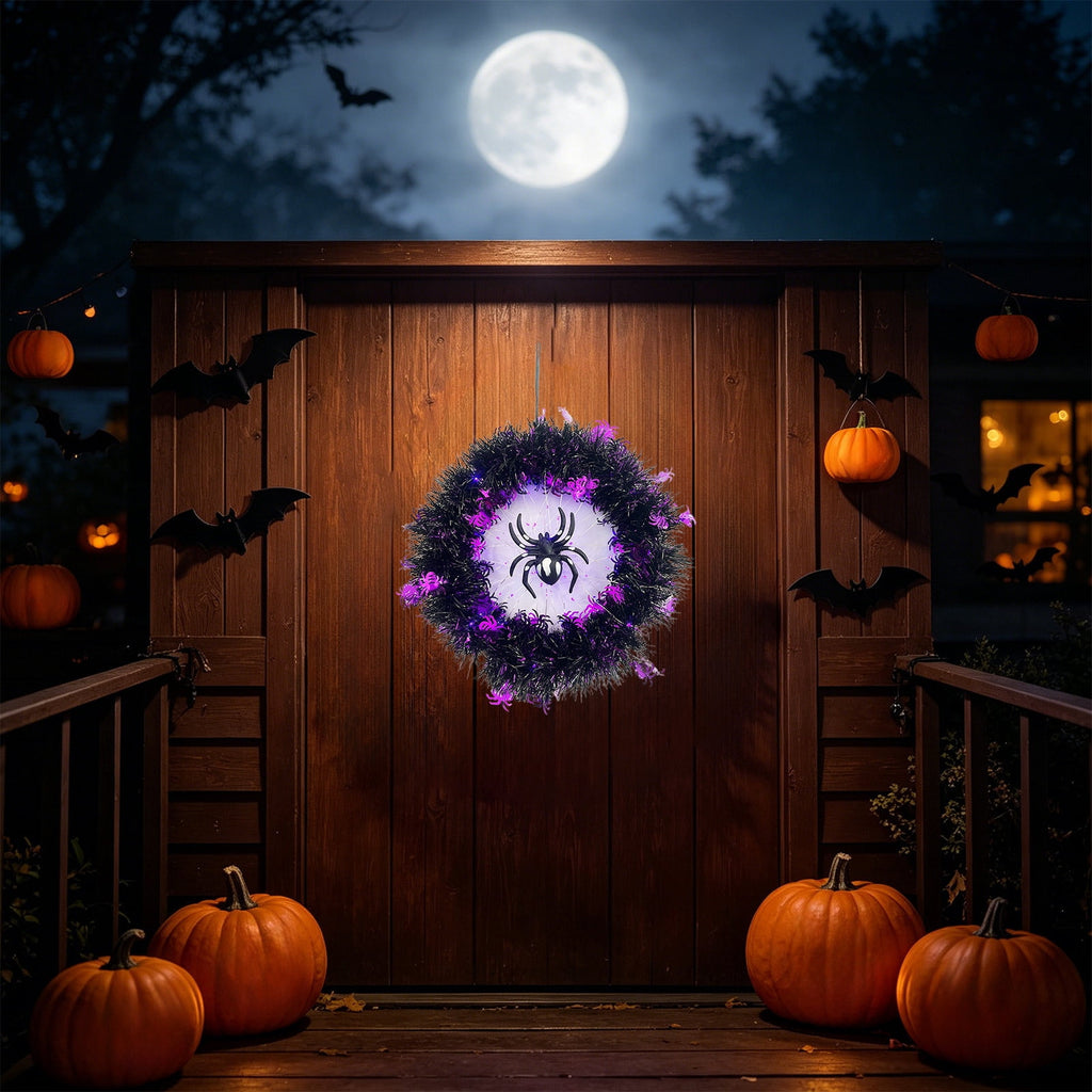 Hotyverty Halloween Wreath for Front Door, 13.77 Inch, Skull With Black Bow Wreath Halloween Decorations For Covered Outdoor Door & Farmhouse Gothic Home Ornament