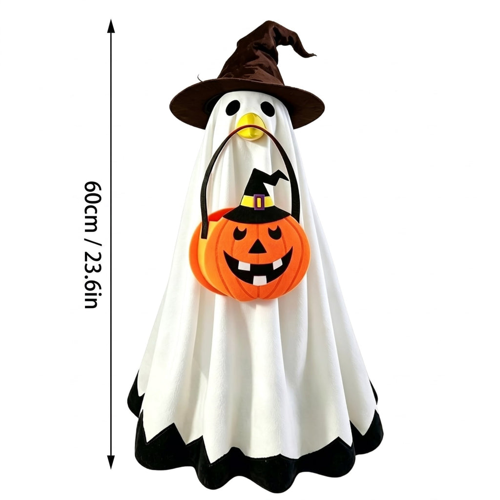 Halloween Garden Porch Decor, Porch Goose Outfits Halloween, 23 Inch Porch Goose Outfits, Witch Dress and Hat Set, Fits 23X11X26 Inch Standing Plush Goose for Front Porch Lawn