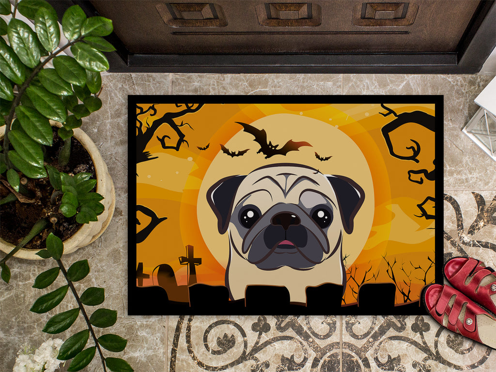 Carolines Treasures BB1820MAT Halloween Fawn Pug Indoor & Outdoor Mat- 18 x 27 in.
