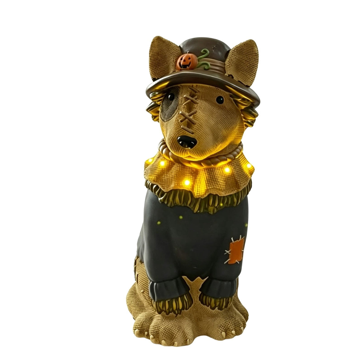 2026 New Halloween Light‑Up French Bulldog Figurine, Shark Outfit Dog Statue with Glowing Pumpkin, Waterproof Resin Table Holiday Decorations, Cute Spooky Halloween Decorations for Porch Yard Home