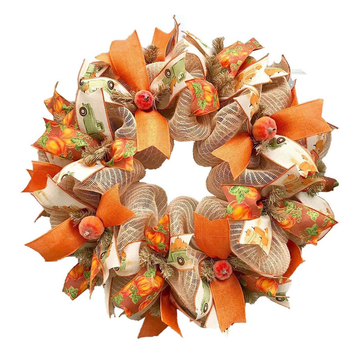 PPKVUFD Fall Decorations for Home - Fall Decor - 18 Inch Autumn Fairytale Pumpkin Foliage Maple Leaf Rose Wreath for Thanksgiving Halloween Farmhouse Harvest Front Door Outdoor Indoor Window Wall