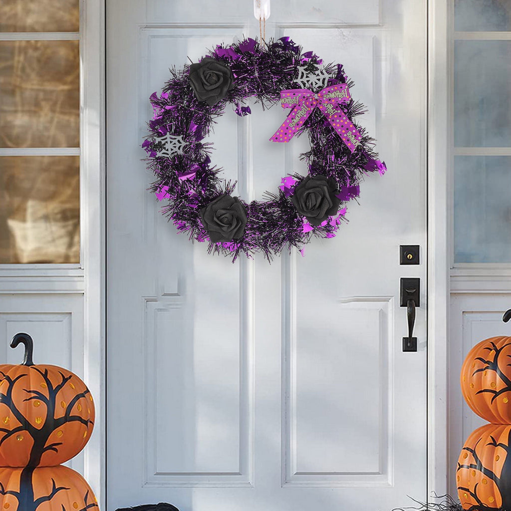 XGFHYJEH Halloween Wreath, Halloween Wreaths for Front Door, Halloween Decorations, Halloween Home Wall Decor Ornaments
