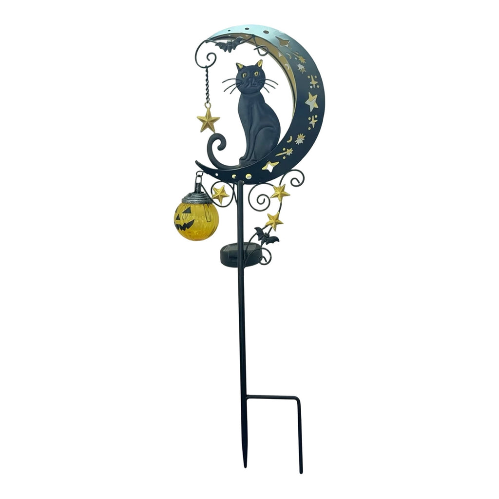 Solar Halloween Garden Stake Light, Bats & Spooky Ghosts Waterproof Solar Lantern Stake with Hanging Pumpkin, Outdoor Halloween Yard Decor for Garden Patio Lawn Pathway