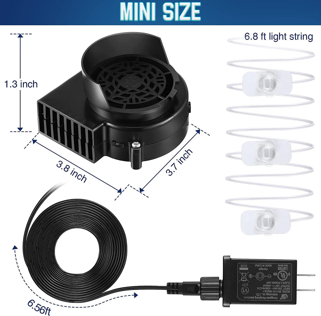 Air Blower for Inflatables, Air Fan Blower Replacement Motor for Garden Yard Inflatable Decor, 1.0A Fan Blower for Halloween Christmas Airblown Inflatables, 12V/ 1.0A Adapter