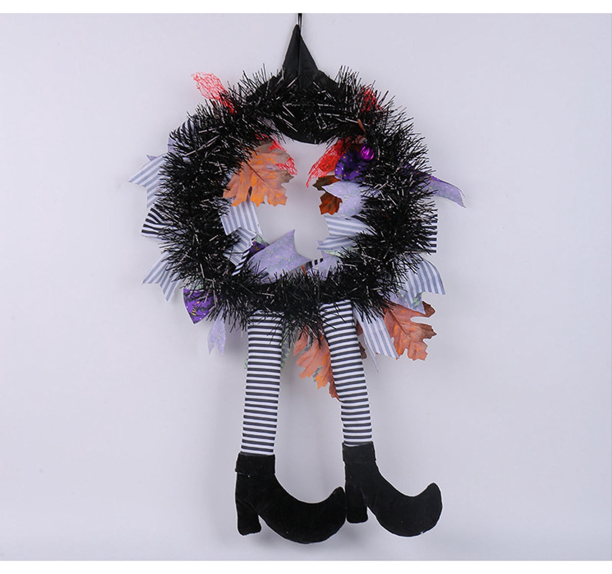 Hotyverty Halloween Wreath for Front Door, 13.77 Inch, Skull With Black Bow Wreath Halloween Decorations For Covered Outdoor Door & Farmhouse Gothic Home Ornament