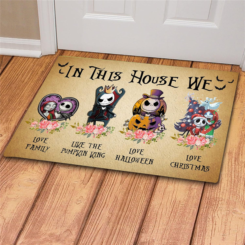 Jack Skeleton Door Mat 30x17 inch, Nightmare Christmas Welcome Doormat, Nightmare Christmas Gfits, Nightmare Christmas Decor