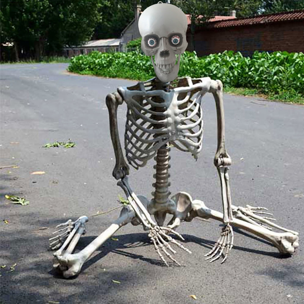 Halloween Skeleton Life Size Full Body Posable Joints Skeletons,Halloween Skeleton Decoration,Human Full Size Skull Hand Life Body Anatomy Model Halloween Decor